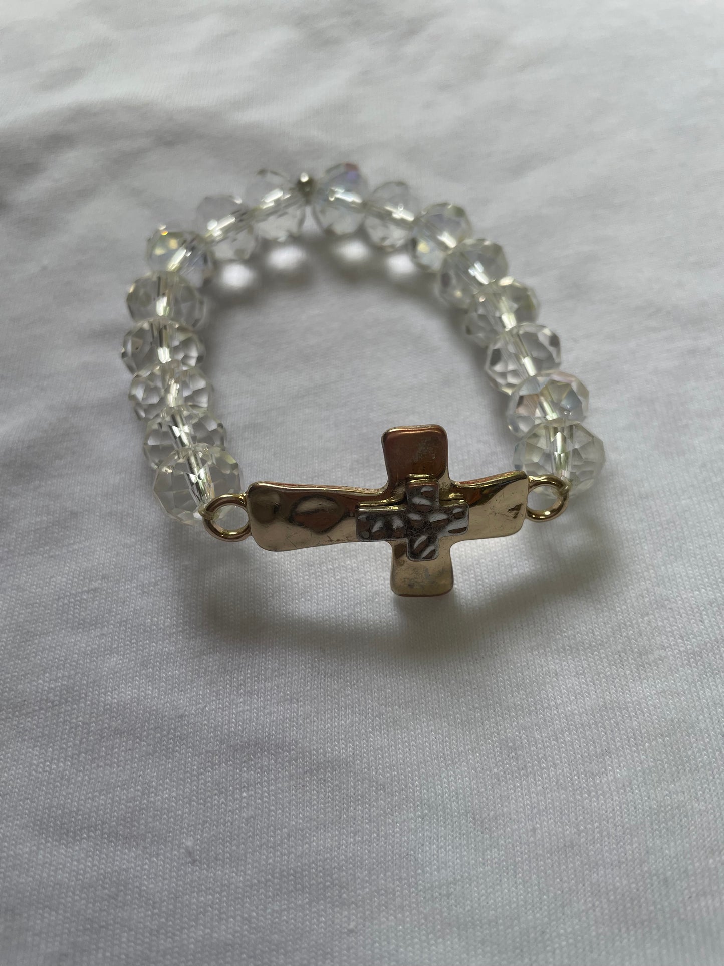 (bracelet) Gold and Silver Cross