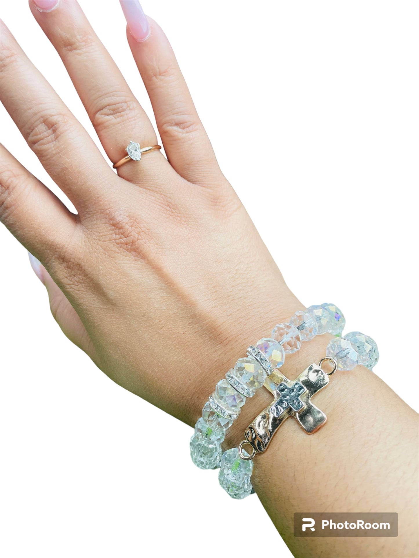 (bracelet) Gold and Silver Cross
