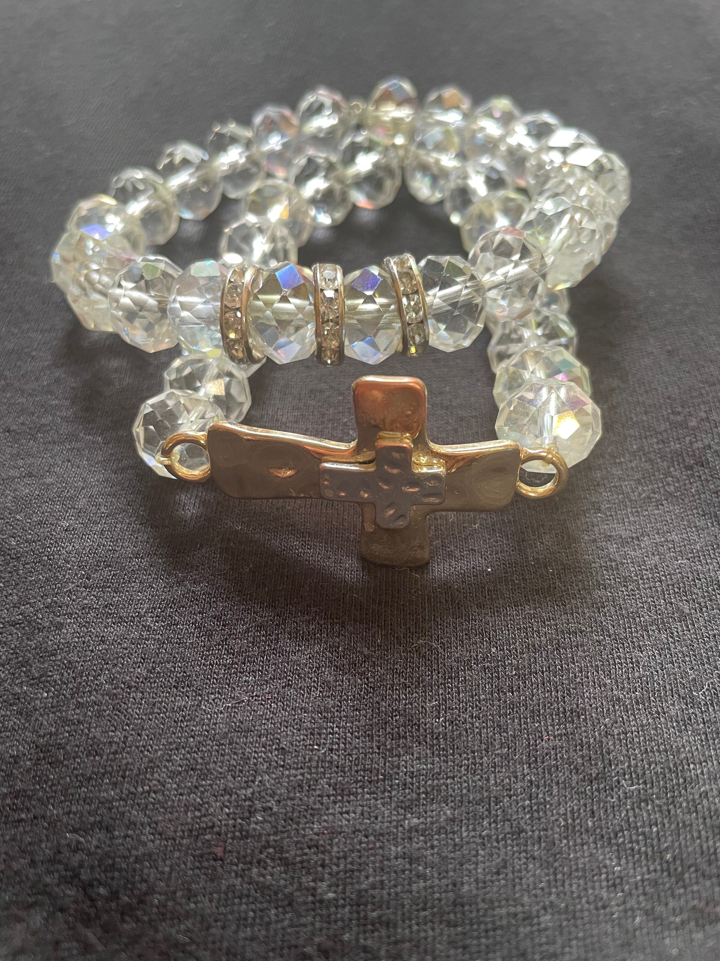 (bracelet) Gold and Silver Cross