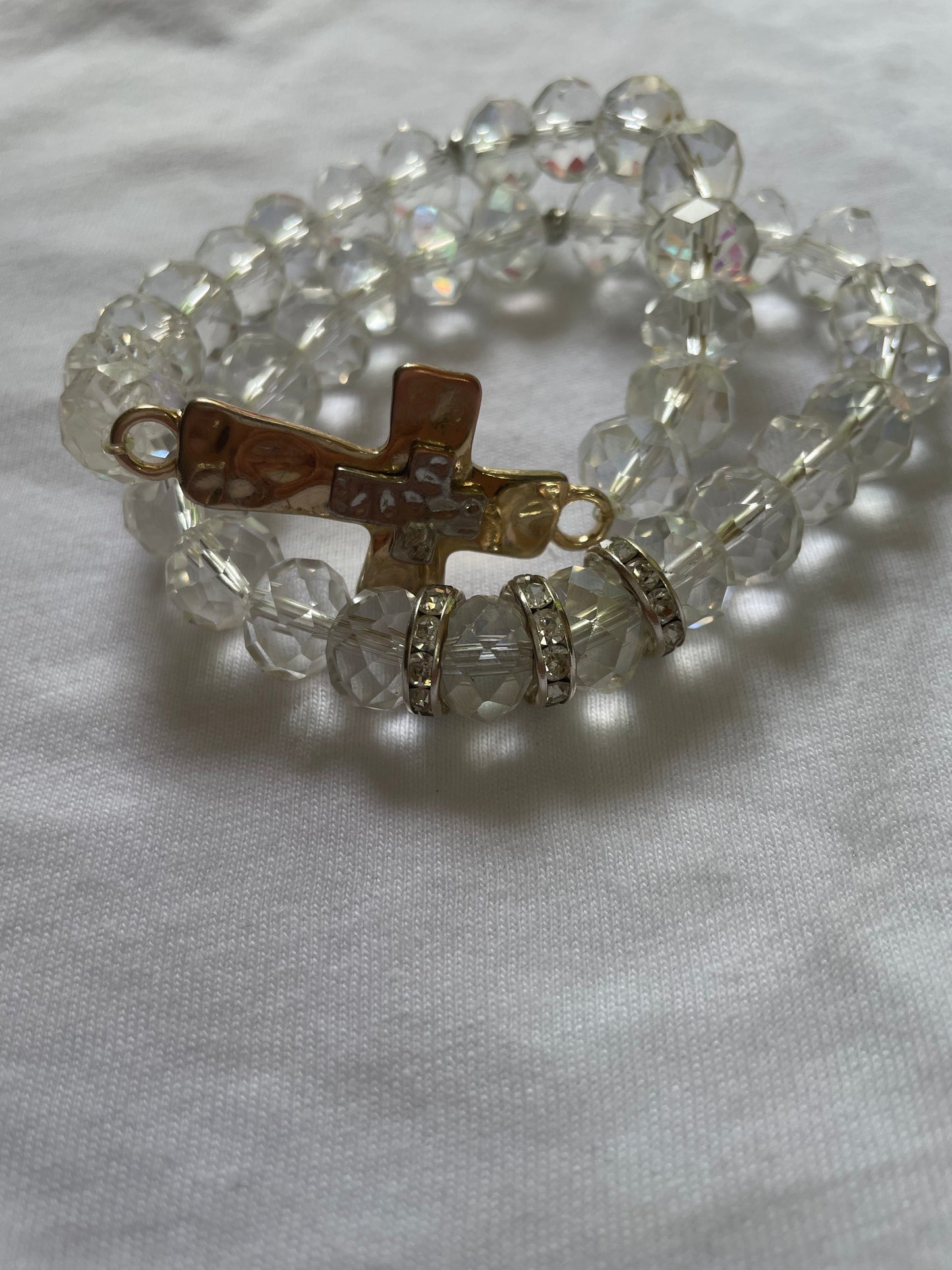 (bracelet) Gold and Silver Cross
